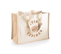 D Design Invent Print! Retirement Gift Bag Tote for Men Women Mum Dad Funny Joke Present Gift Idea Retired Retire Age Keepsake Shopping Bag 'Not Expired' 42cm x 33cm x 19cm (Natural)