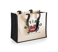 D Design Invent Print! Retirement Gift Bag Tote for Men Women Mum Dad Funny Joke Present Gift Idea Retired Retire Age Keepsake Shopping Bag 'Let's Party' 42cm x 33cm x 19cm (Black)