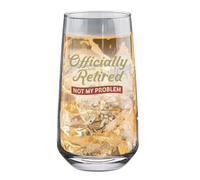 D Design Invent Print! Retirement Gift Glass Mug for Men Women Mum Dad Funny Joke Present Gift Idea Retired Not My Problem Retire Age Keepsake - 480ml