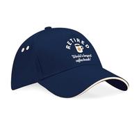 D Design Invent Print! Retirement Gift Hat Baseball Cap for Men Dad Coffee Break Funny Joke Present Gift Idea Retired Retire Age Keepsake Adjustable (Cotton, Navy/White Trim)