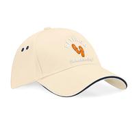 D Design Invent Print! Retirement Gift Hat Baseball Cap for Men Dad The Beach is Calling Funny Joke Present Gift Idea Retired Retire Age Keepsake Adjustable (Cotton, Putty/Navy Trim)