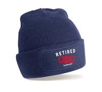 D Design Invent Print! Retirement Gift Hat Beanie for Men Dad New Management Funny Joke Present Gift Idea Retired Retire Age Keepsake (Cotton, Navy)