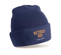 D Design Invent Print! Retirement Gift Hat Beanie for Men Dad Retired Mode Funny Joke Present Gift Idea Retired Retire Age Keepsake (Soft Touch Acrylic, Navy)