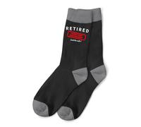 D Design Invent Print! Retirement Gift Socks for Men Dad Under New Management Funny Joke Present Gift Idea Retired Retire Age Keepsake Size 6 - 11 (Cotton, Black HT)