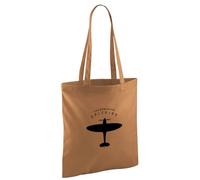 D Design Invent Print! Supermarine Spitfire Gift Shopping Bag WWII Aircraft Gift Keepsake For Men and Women 42cm x 38cm (Cotton, Caramel)