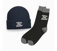 D Design Invent Print! World's Best Grandad Gift Set, Beanie Hat and Socks, Birthday or Xmas Present, Keepsake (one size fits all) (Navy Beanie + Socks)