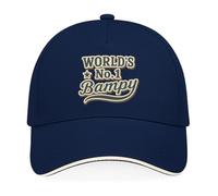 D Design Invent Print! World's No.1 Bampy Gift Set, Baseball Cap and Socks, Father's Day Birthday Present, Personalised Keepsake - one size fits all (Navy Cap Only)