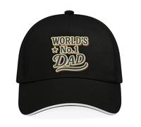 D Design Invent Print! World's No.1 Dad Gift Set, Baseball Cap and Socks, Father's Day Birthday Present, Personalised Keepsake - one size fits all (Black Cap Only)