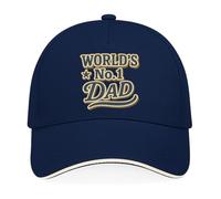 D Design Invent Print! World's No.1 Dad Gift Set, Baseball Cap and Socks, Father's Day Birthday Present, Personalised Keepsake - one size fits all (Navy Cap Only)