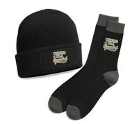 D Design Invent Print! World's No.1 Grandad Gift Set, Beanie Hat and Socks, Birthday or Xmas Present, Keepsake for Grandad (one size fits all) (Black Beanie + Socks)