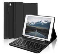 D DINGRICH Keyboard Case for iPad 6th/5th Generation 9.7 inch, Slim Folio Smart Case with Pencil Holder for iPad Air 2, Rechargeable, Detachable Wireless Keyboard with 7 Color Backlit for iPad Pro 9.7