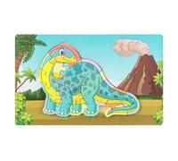 (D dinosaur puzzle, One size) Wooden Dinosaur Puzzle Cognition Tangram 3D Cutting Colorful Shape Sorting Jigsaw Educational Toy Gift for Preschool Kid