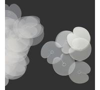 D-DIVINE 12 Pieces Heat Shield Guards for Hair Extension, Clear PVC Fusion Keratin Glue Protector Round Shield Templates for Hair Extensions Bonding