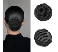 D-DIVINE Extension For Women 1Pc Readymade Bridal Hair Bun Extension Faux Synthetic Hair Juda Bun For Women Stylish Black Color