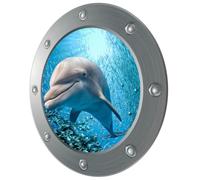 D Dolphin Adhesive Decal PVC Wall Sticker for Bedroom