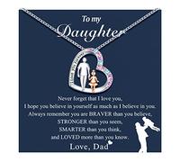 D Dongjiangjin Gift Valentines Gfts for Daughter From Dad Daddy Father Daughter Necklace 8 9 10 12 13 Year Old Birthday Christmas Teenage Girls Jewellery