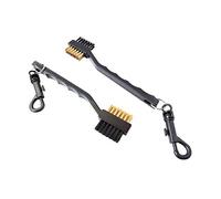 D DrNeeko Pack of 2 Golf Club Cleaning Brush with Double Sided Brass & Nylon Bristle, Black