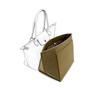 D.DUO Bag Insert Organizer, purse accessories, Suitable For Longchamp long handle tote organizer (Brown, M(long handle))