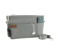 D.DUO Bag Organizer Insert, Crossbody Bag, Tote Organizer Insert with Adjustable Bag Strap, Waterproof Nylon Purse Inserts (Gray, M)