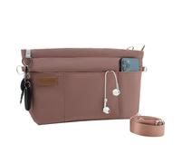 D.DUO Bag Organizer Insert, Crossbody Bag, Tote Organizer Insert with Adjustable Bag Strap, Waterproof Nylon Purse Inserts (Pink, S)