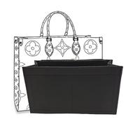 D.DUO Bag Purse Organizer With Zipper, Tote Organizer Insert For LV ONTHEGO (Black, M)