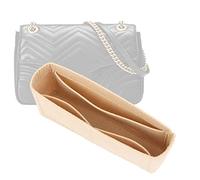 D.DUO Purse Organizer Insert Felt With Pockets, Mini Handbag Tote Shaper for GG Marmont Matelasse Shoulder Bag, Turn Your Purse Into A Crossbody (Off White, Large)