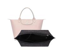 D.DUO Purse Organizer, Multi-Pocket Felt Handbag Organizer, Folding Tote Bag organizer insert for Insert Wallet Organizer for Longchamp (Dark Gray, Medium)