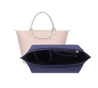 D.DUO Purse Organizer, Multi-Pocket Felt Handbag Organizer, Folding Tote Bag organizer insert for Insert Wallet Organizer for Longchamp (Dark Blue, Large)…