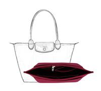D.DUO Purse Organizer, Multi-Pocket Felt Handbag Organizer, Folding Tote Bag organizer insert for Insert Wallet Organizer for Longchamp (Deep Red, Small)