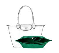 D.DUO Purse Organizer, Multi-Pocket Felt Handbag Organizer, Folding Tote Bag organizer insert for Insert Wallet Organizer for Longchamp (Green, Small)