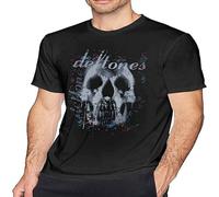 D-Efto-NES 'Skull' Men's Round Neck T-Shirt Short Sleeve Top Pure Cotton T-Shirt Pullover Black M