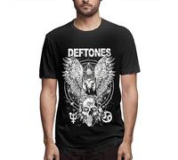 D-Efto-NES 'Skull' Men's Round Neck T-Shirt Short Sleeve Top Pure Cotton T-Shirt Pullover Black XXL