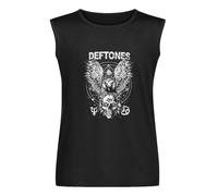 D-Efto-NES 'Skull' Round Neck Top Pure Cotton Pullover Men's Vests Tank Tops O-Neck 100% Cotton Undershirts Unisex Sleeveless T-Shirt M Black