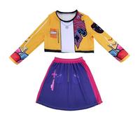 D.emon H.unter Girls COS Clothes, Lightweight, Polyester + Milk Silk + Cloth, Halloween Party Role Playing Outfits, Animated Movie Cosplay Costumes, Easy to Wear for Girls Ages 3-12 Stage