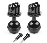 D&F 2pcs 1'' Ball Joint Mount CNC Aluminium Alloy Tripod Ballhead Adapter with 3/8'' Screw Hole for Action Camera Accessories
