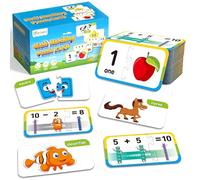D-FantiX 30 Pcs Self-Correcting Math Puzzle for Kids, Double-sided Number Puzzle Matching Game, Addition and Subtraction Games, Montessori Educational Toys Math Games for Kids Kindergarten Preschool