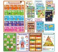 D-FantiX Alphabet Poster, 20 Laminated Educational Posters for Toddlers 1-3, Toddler Learning Posters for kids ages 3-5, Preschool Kindergarten Classroom Must Haves Homeschool Classroom Decor