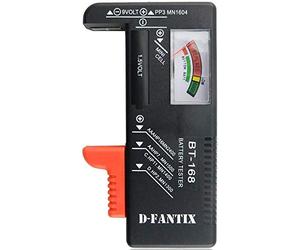 D-FantiX Battery Tester, Universal Battery Checker Small Battery Testers for AAA AA C D 9V 1.5V Button Cell Household Batteries Model BT-168