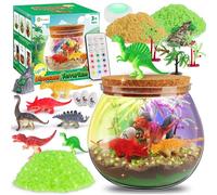 D-FantiX Dinosaur Toys Light Up Terrarium Kit for Kids Age 3+, LED Dino Night Light, DIY Arts and Crafts Science Projects Kit, Birthday for Boys
