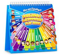 D-FantiX Feelings Flip Book for Kids, Emotions Chart Feelings Book Calm Down Corner Supplies, Autism Learning Materials ADHD Tools for Preschool Kindergarten Classroom