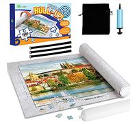 D-FantiX Jigsaw Puzzle Mat Roll Up Puzzle Mats for Jigsaw Puzzles Keeper Saver Store Jigroll Up to 500 1000 1500 Pieces, Inflatable Tube, 3 Elastic Fasteners, Premium Pump and Storage Bag 41" x 30"