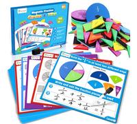 D-FantiX Magnetic Fraction Tiles & Fraction Circles Activity Set, Math Manipulatives for Elementary School, Fraction Manipulatives Montessori Learning Toys for Kids Students Homeschool Supplies