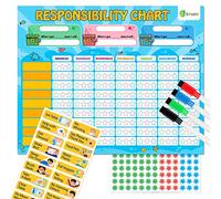 D-FantiX Magnetic Star Reward Chart for Kids, Reusable Behaviour Chart Pad