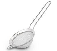 D Fine Mesh Strainer, Stainless Steel Sieve Sifter with Handle, Small Metal Strainer for Loose Tea, Juice, Drink, Herbs, Mini Sifter for Flour, Matcha, Kitchen, Baking, 3-Inch (10x3, Silver)