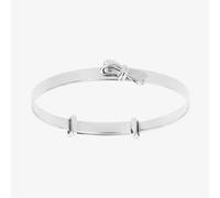 D For Diamond Silver Bow Expanding Baby Bangle B4781