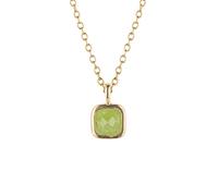 D for Diamond Sterling Silver Yellow Gold Tone Semi-Precious August Birthstone Necklace 35+5cm