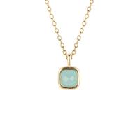 D for Diamond Sterling Silver Yellow Gold Tone Semi-Precious March Birthstone Necklace 35+5cm
