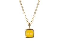D for Diamond Sterling Silver Yellow Gold Tone Semi-Precious November Birthstone Necklace 35+5cm
