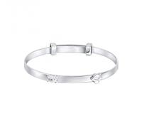 D for Diamond Teddy Bear Peekaboo Expanding Bangle With Diamond B5484