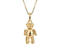 D for Diamond Teddy Bear Yellow Gold Plating Diamond Pendant P5300 - Sterling Silver / Diamond / Gold Plated